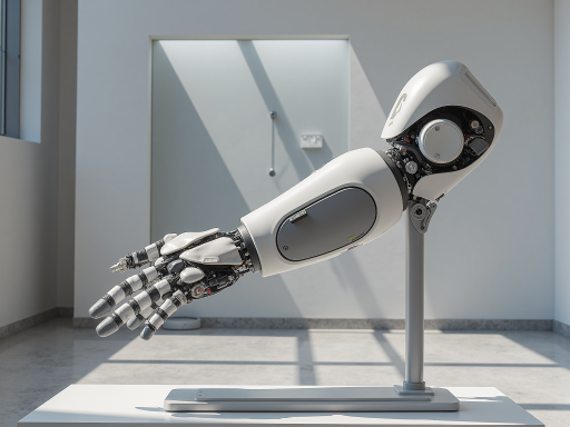 机器人灵巧手应用场景，显示精密抓取操作，科技感背景